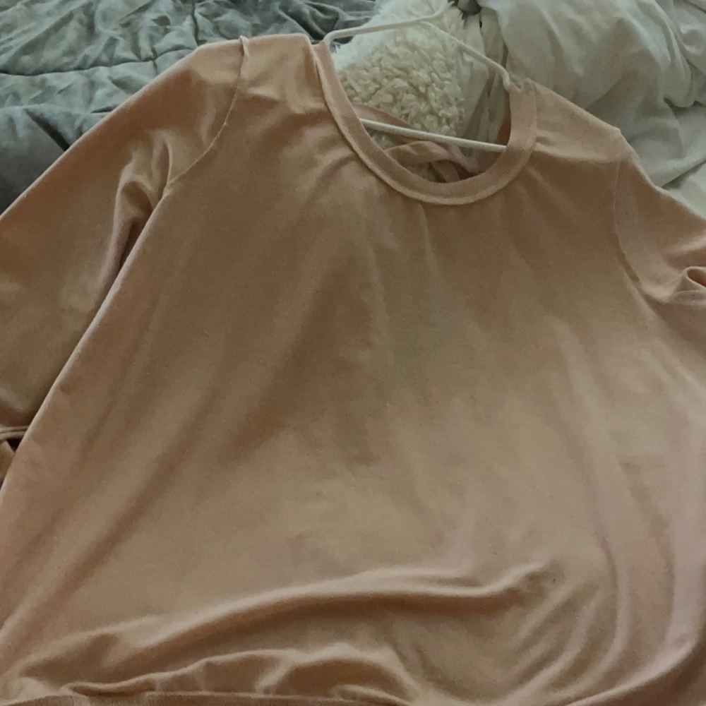Pink open sweater open Back size 22 light pink see trough